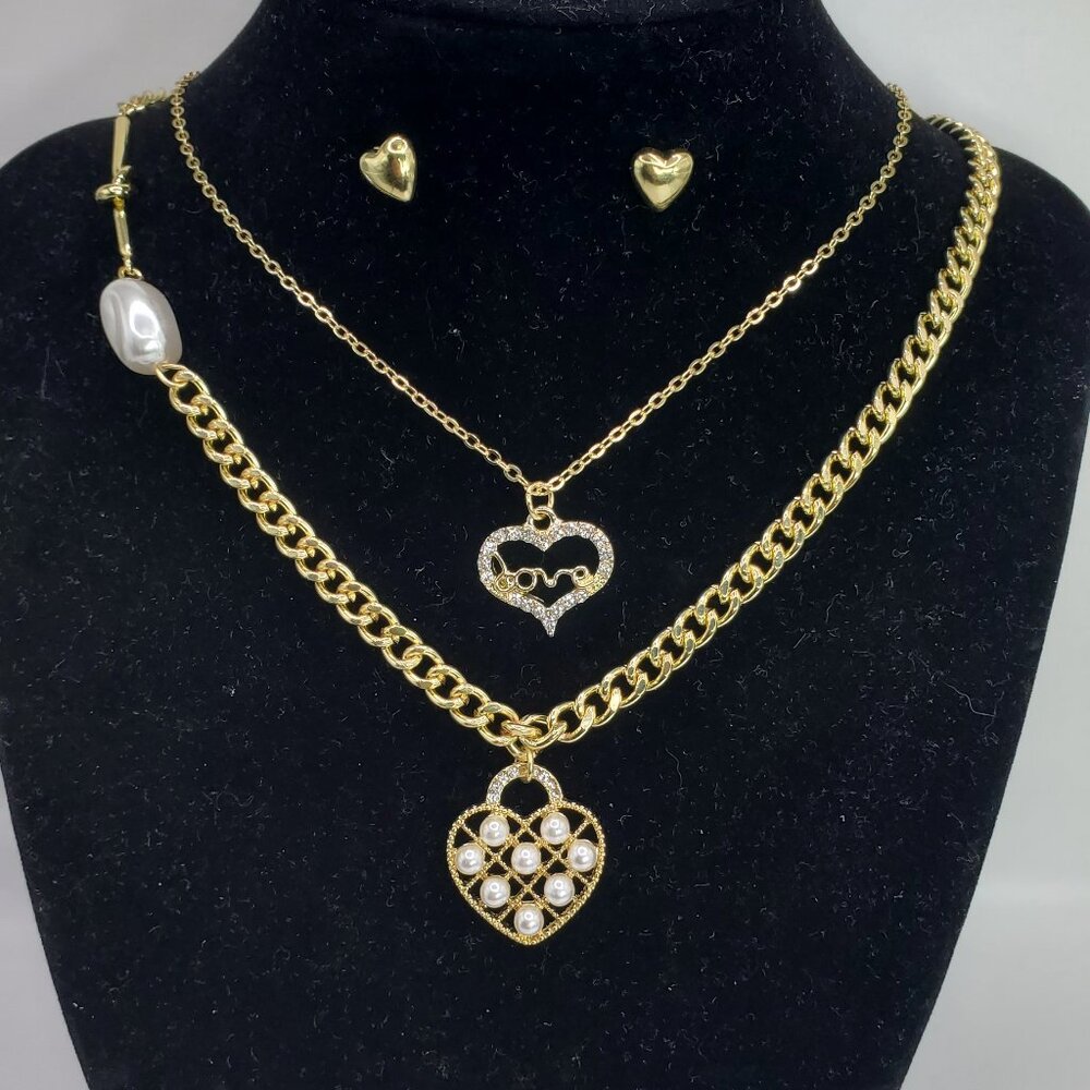 SET DOUBLE CHAIN & EARRINGS